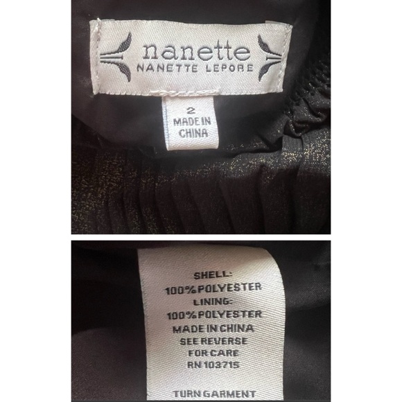 Nanette Lepore Black Gold Sleeveless Pleated Dress Size 2 - Picture 12 of 13